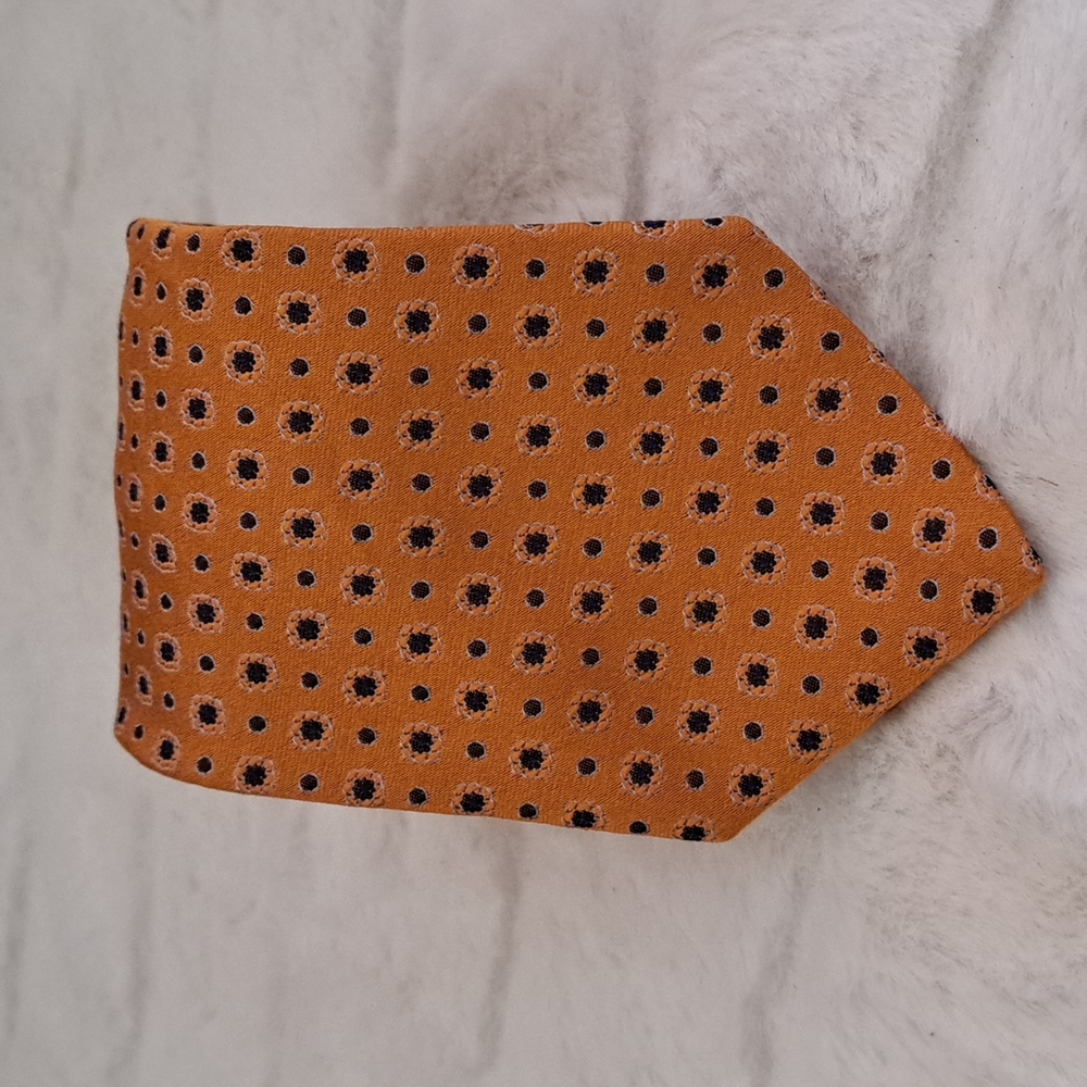 Ermenegildo Zegna Orange Floral Silk Tie